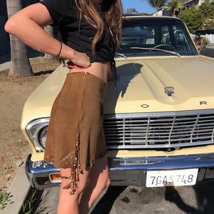 FP lambskin suede Nigel Preston festival skirt